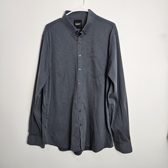 5.11 Tactical Shirt Men's Sz XL Alpha Flex Long Sleeve Button Down Gray - Picture 1 of 6